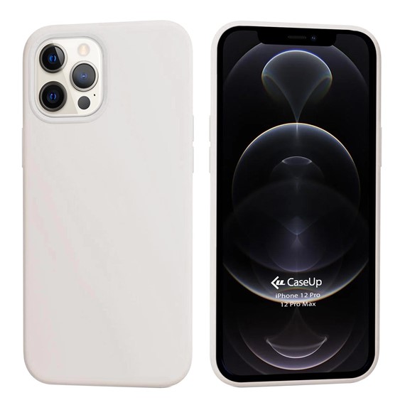 CaseUp Apple iPhone 12 Pro Max Kılıf Slim Liquid Silicone Beyaz 1